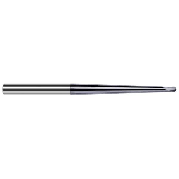 High Helix End Mill for Medium Alloy Steels - Ball, 0.0150" (1/64), Neck Dia.: 0.0270"